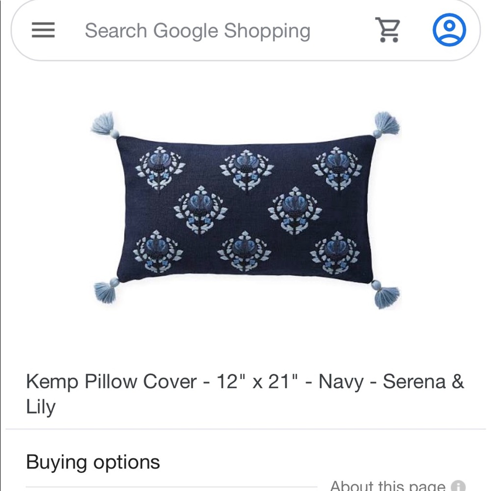 Serena & Lily Pillow w insert